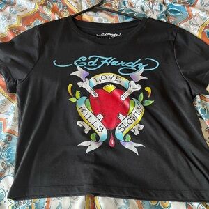 Ed hardy crop top… like new great quality!!